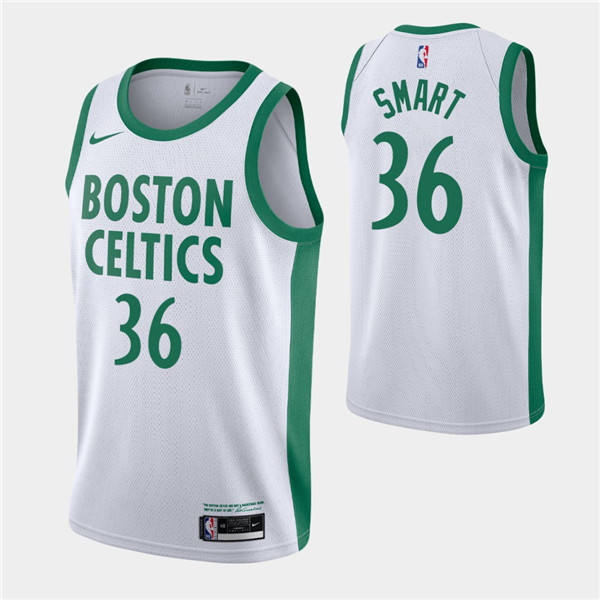 Men's Boston Celtics #36 Marcus Smart White 2020-21 NBA City Edition Swingman Stitched Jersey Men's Boston Celtics #36 Marcus Smart White 2020-21 NBA City Edition Swingman Stitched Jersey